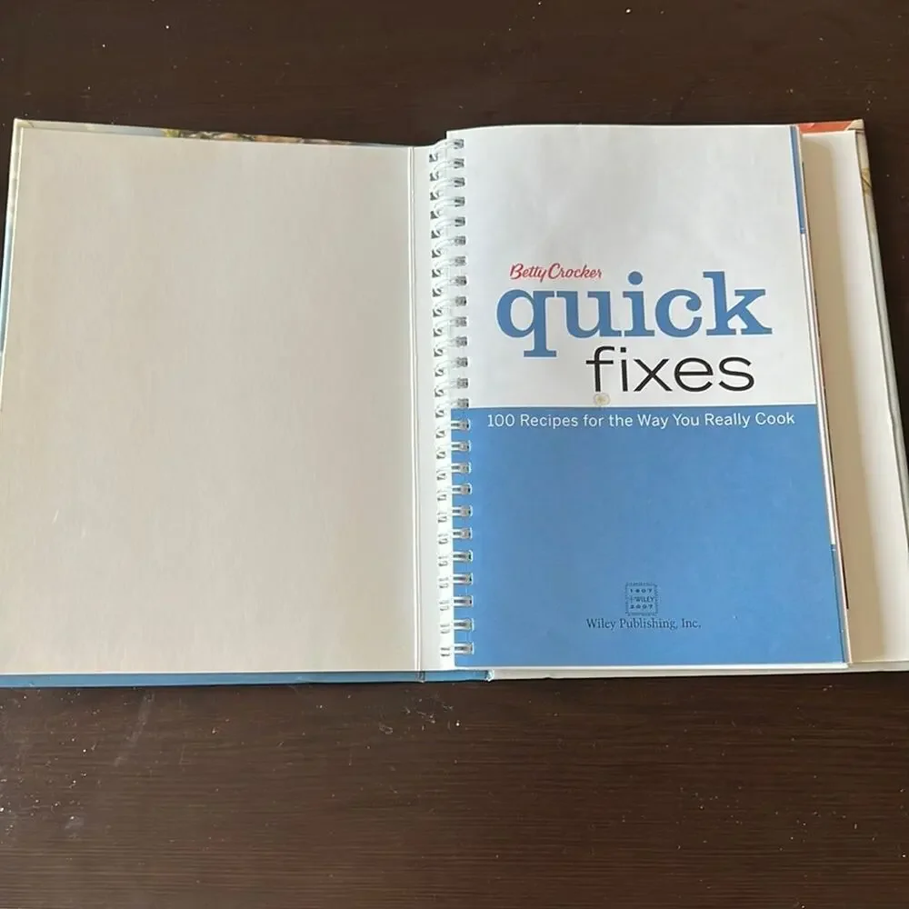 Betty Crocker Quick Fixes Cookbook Spiral Binding Hard Cover